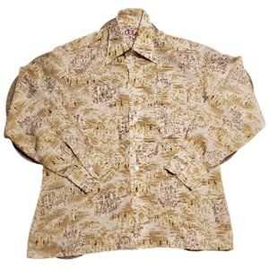 Cimone Vintage Made in Korea Russian Patterned Button Up Shirt Large Pre-owned